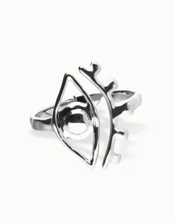 Bangle bracelet with a striking central eye