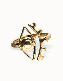 Bangle bracelet with a striking central eye