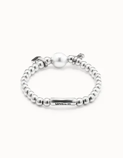 Bangle bracelet with pearl