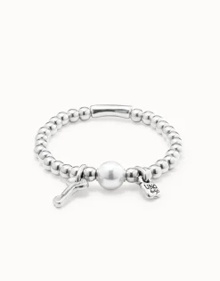 Bangle bracelet with pearl