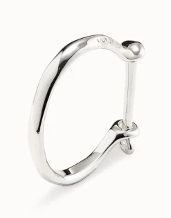 Bangle bracelet with shackle‑style clasp