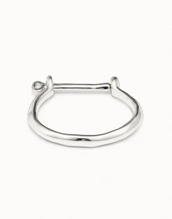 Bangle bracelet with shackle‑style clasp