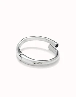 Bangle bracelet with two black crystal