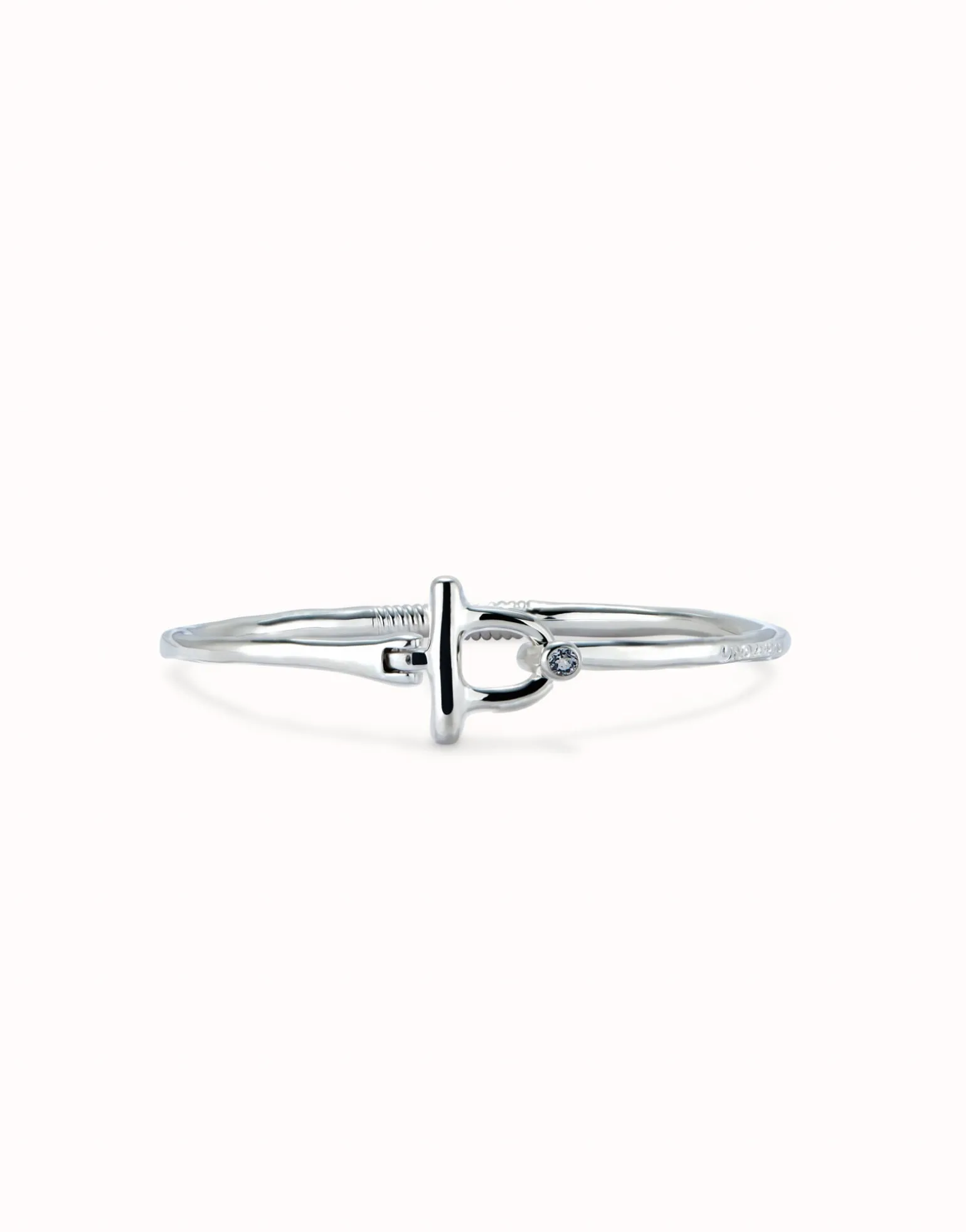 Bangle bracelet with white topaz