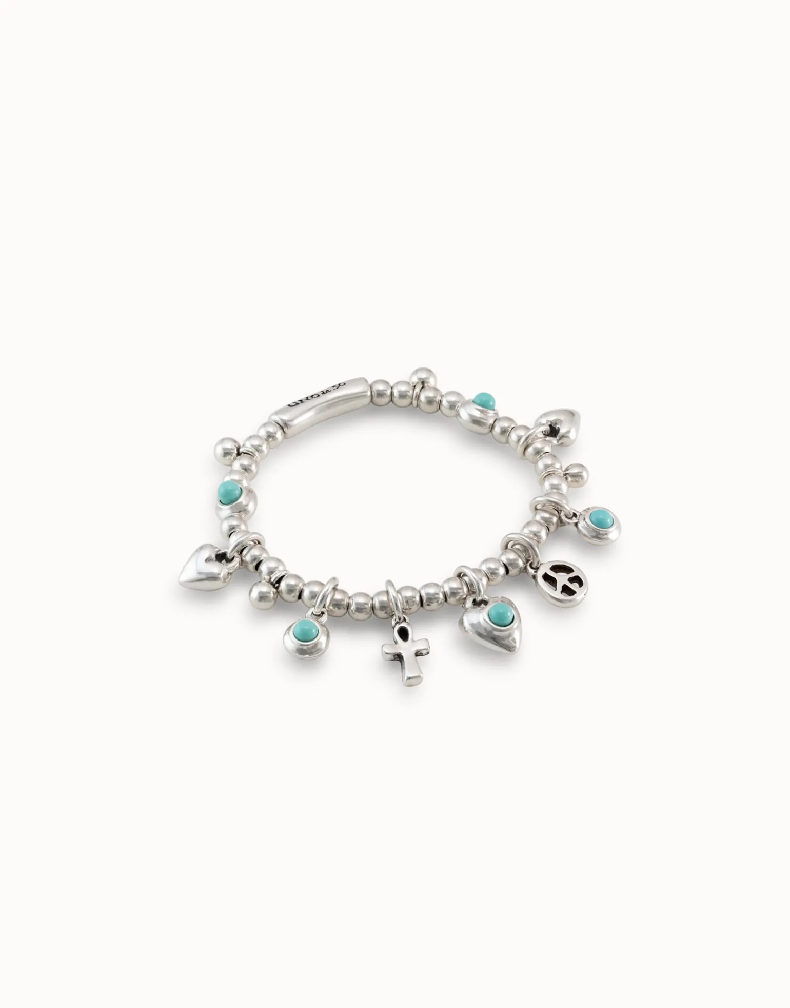 Beaded bracelet with charms