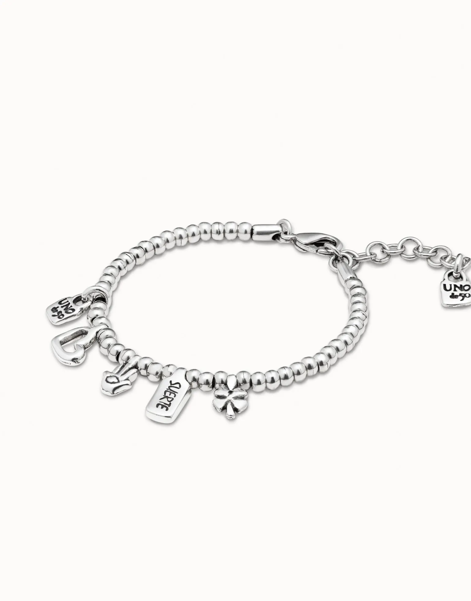 Beaded bracelet with charms