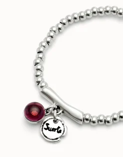 Beaded bracelet with red murano glass