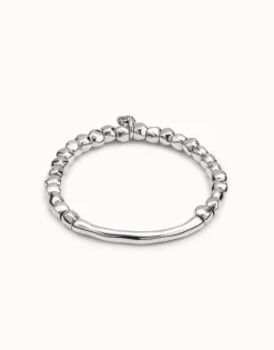 Beaded stretch bracelet with tubular piece
