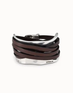 Bracelet with leather straps