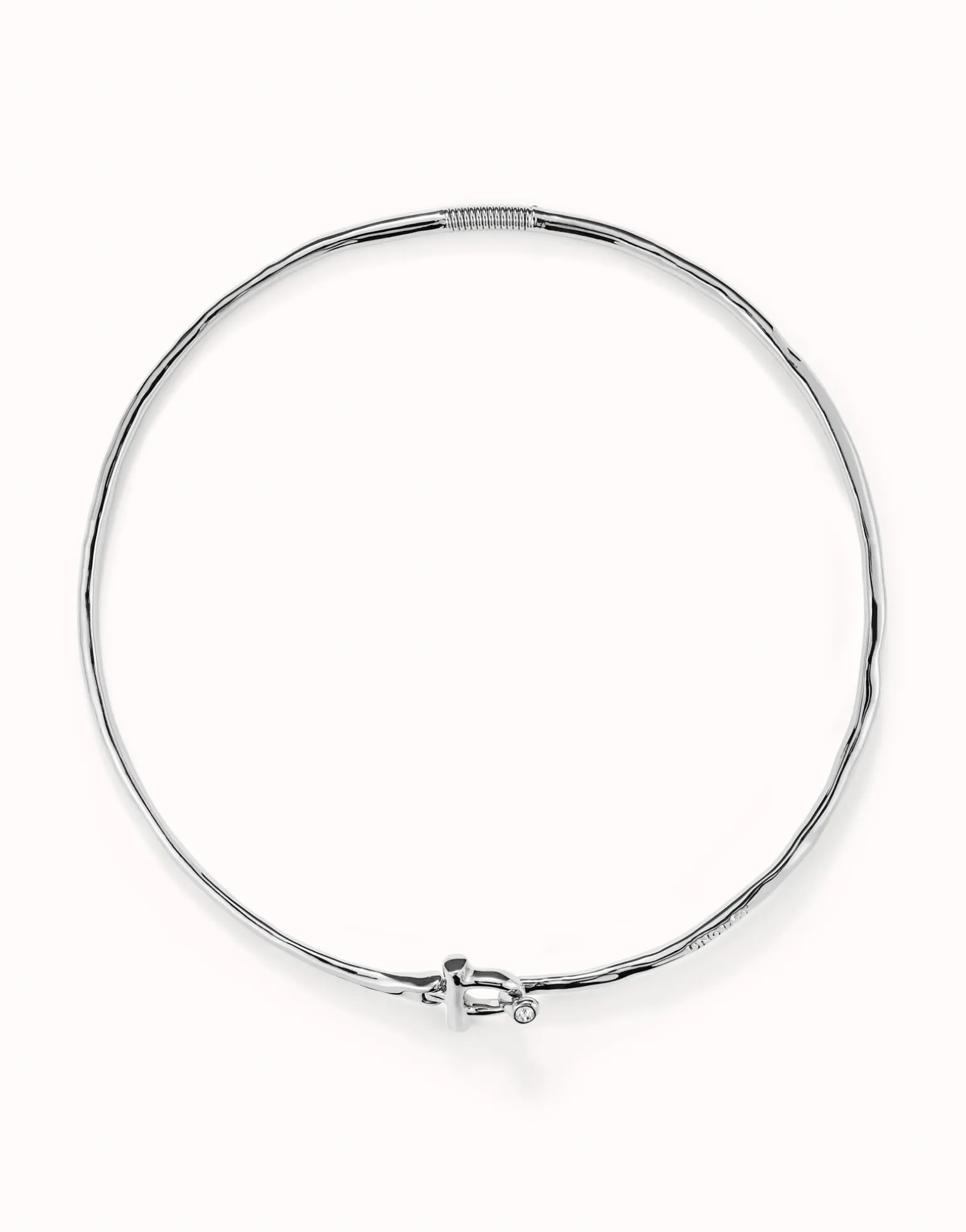 Choker necklace with front clasp and white topaz