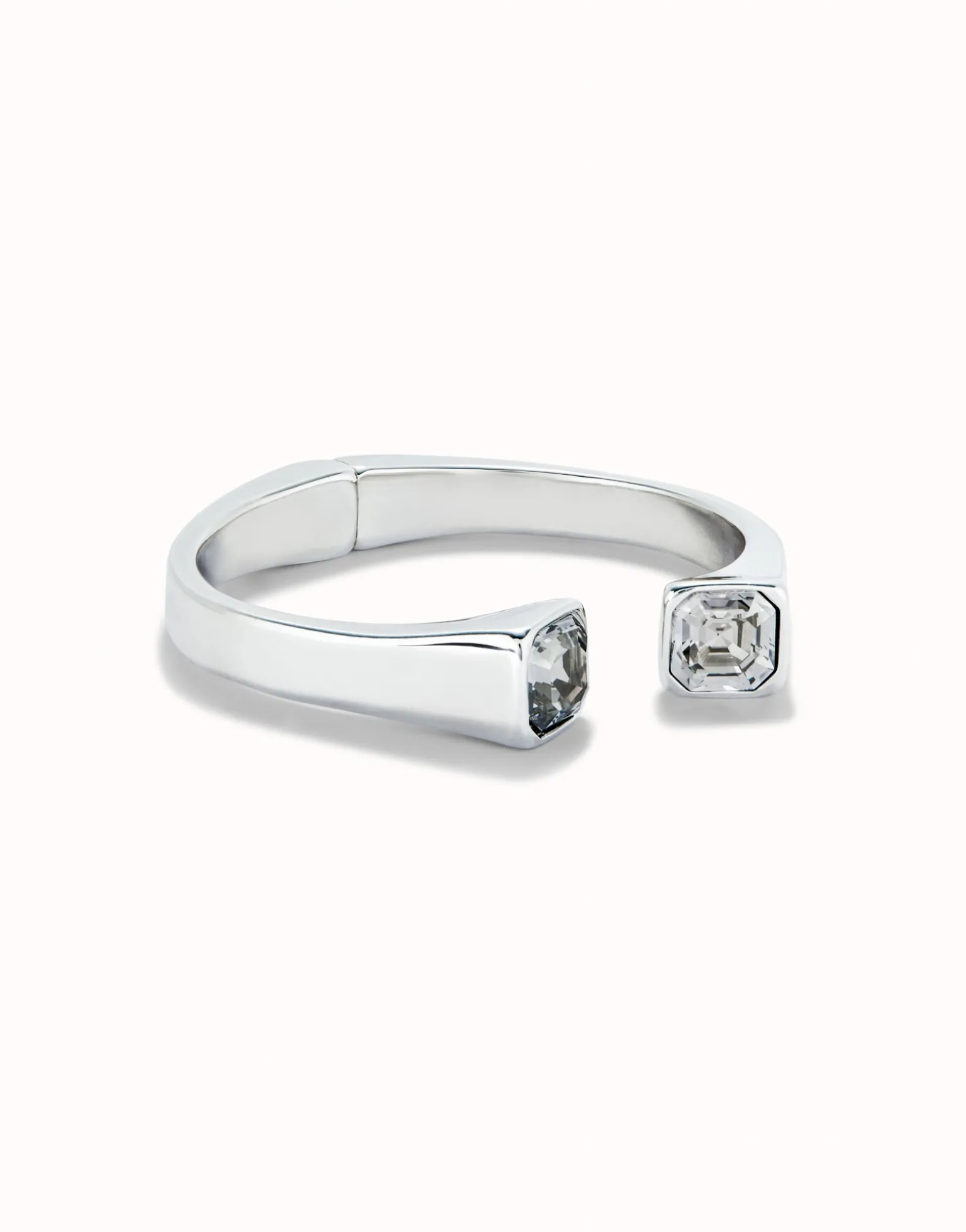 Cuff bracelet with white crystal
