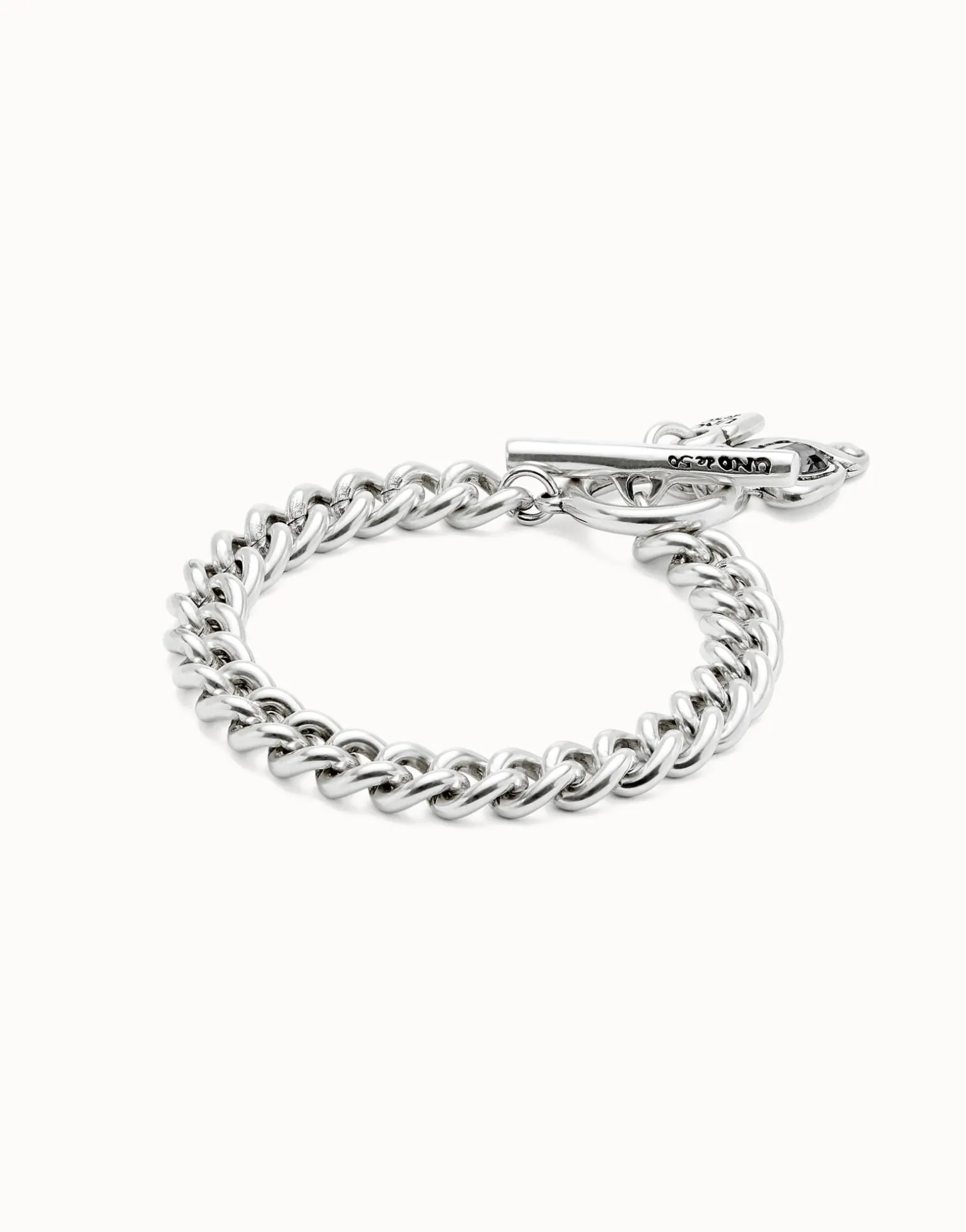 Curb link chain bracelet with charms