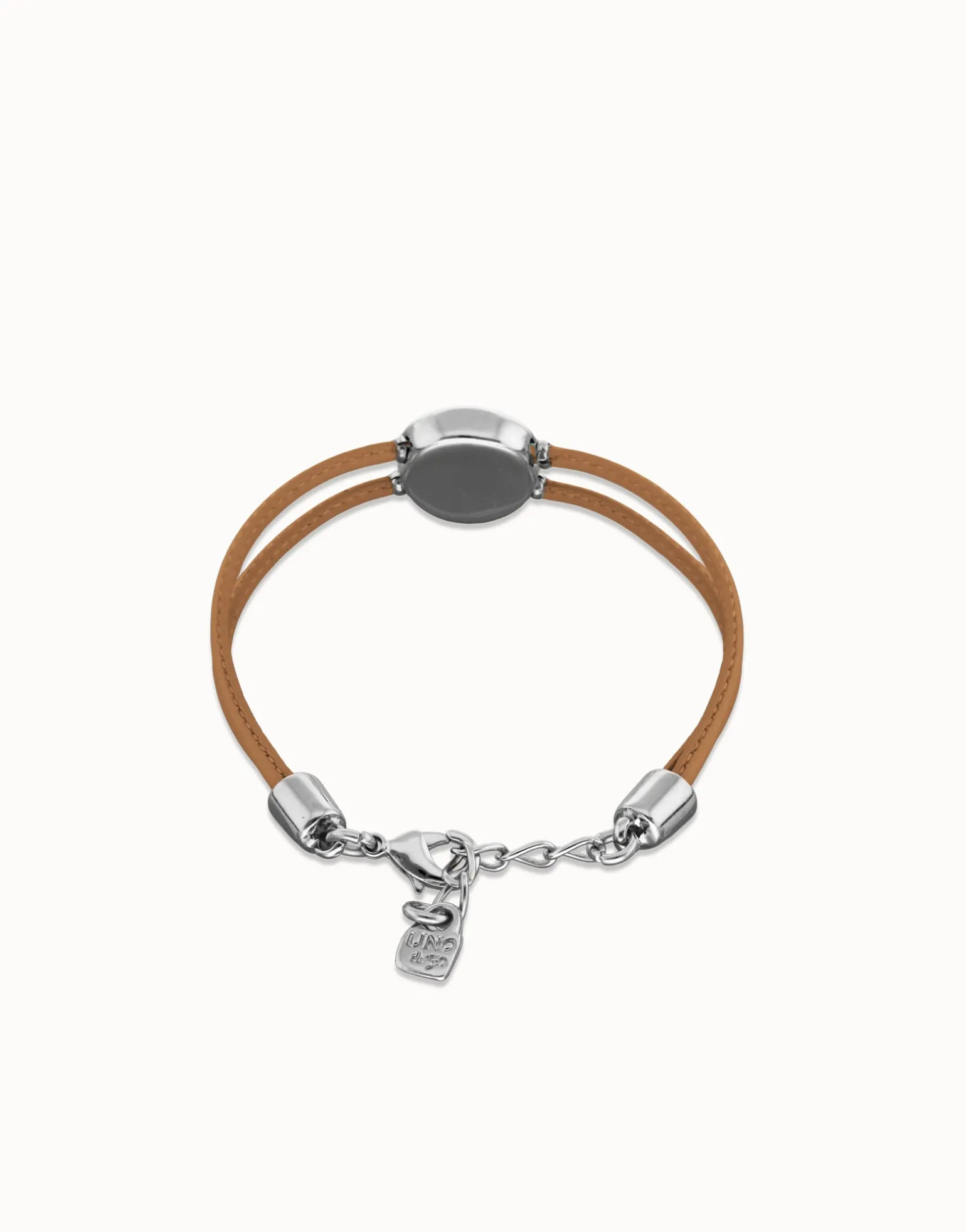 Double cream leather birthstone bracelet with eye
