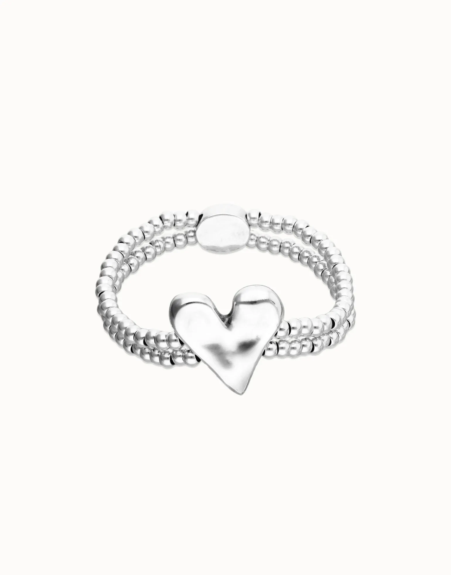 Double elastic bracelet with heart detail
