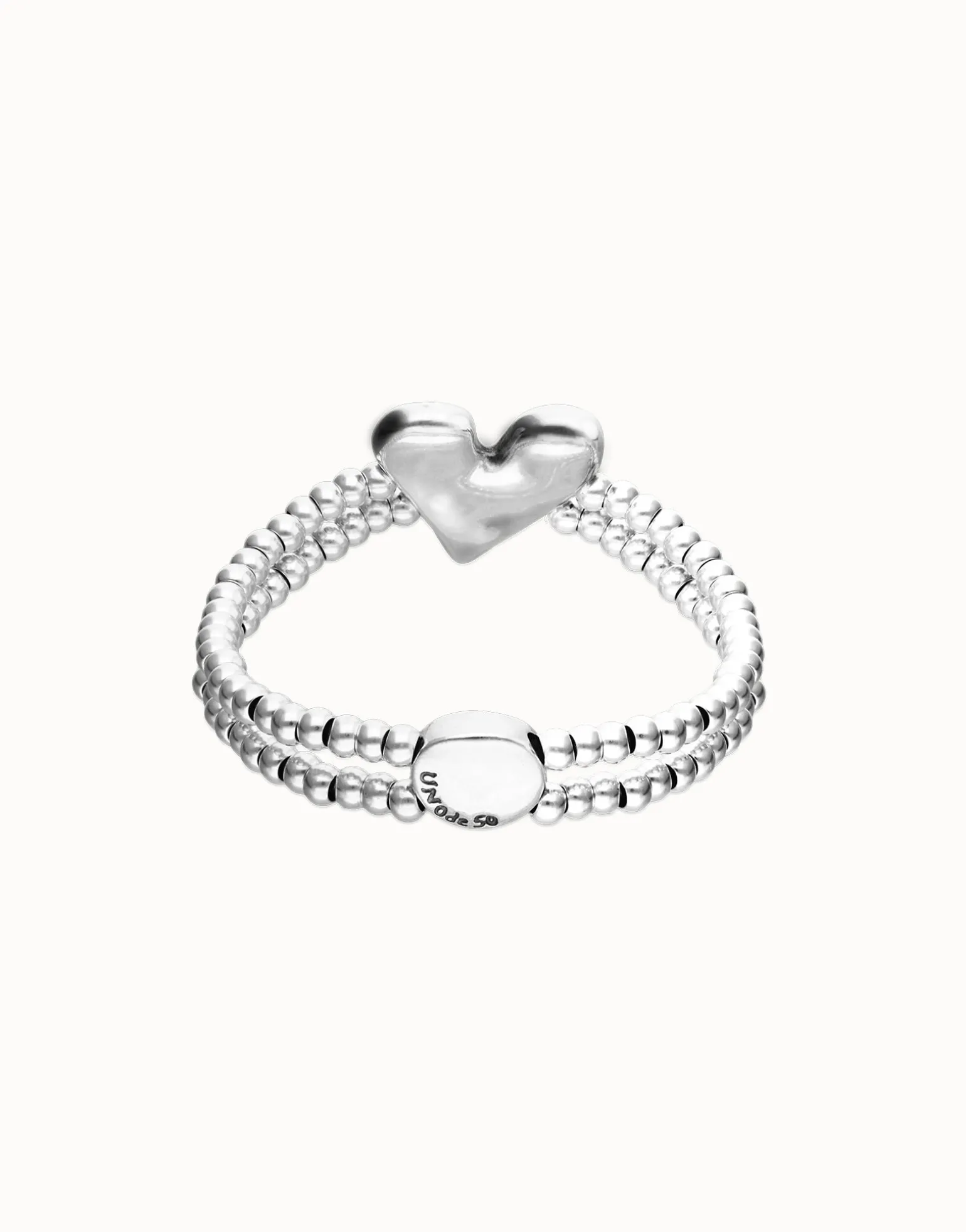 Double elastic bracelet with heart detail