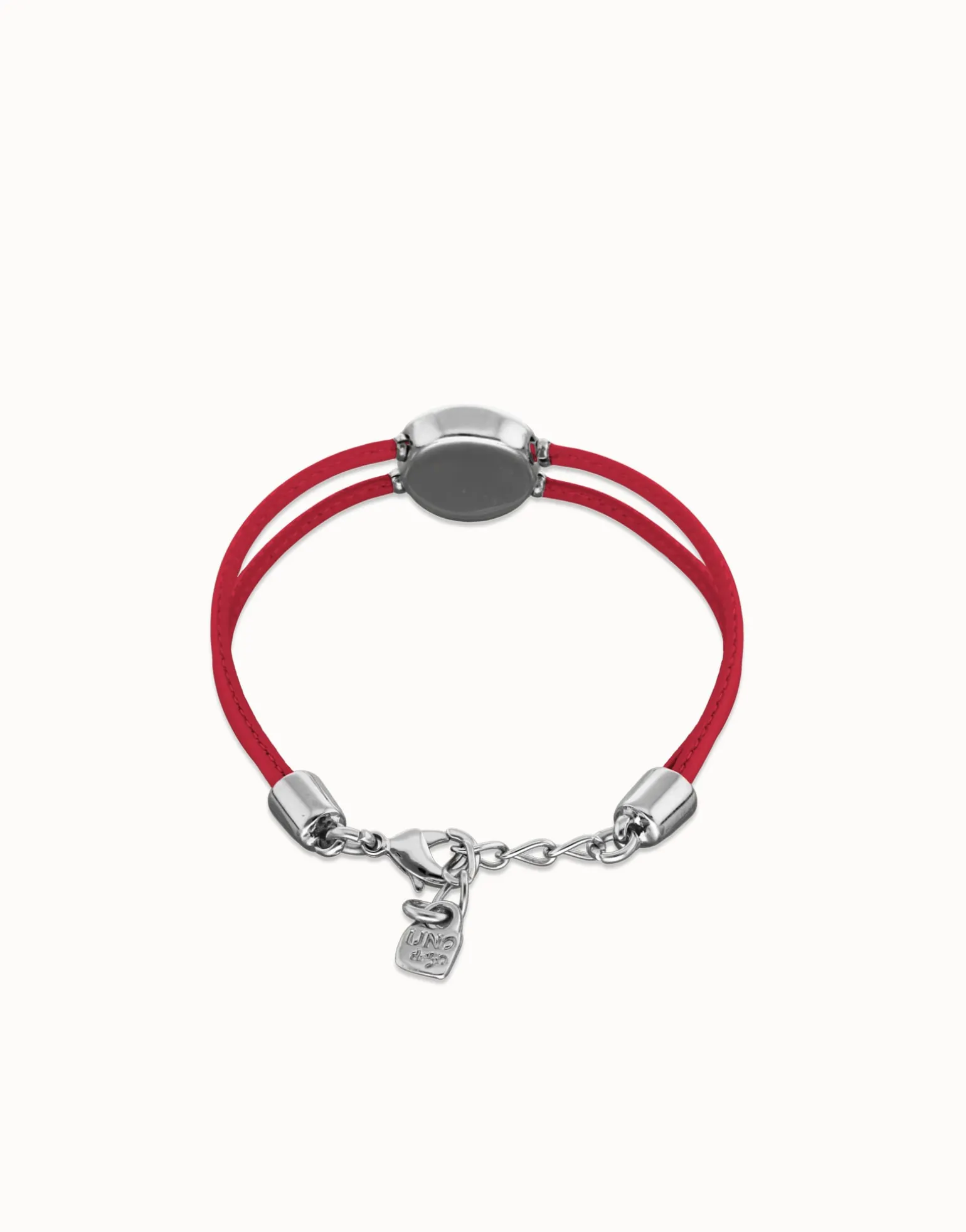 Double pink leather birthstone bracelet with eye