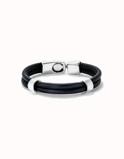 Double strand leather bracelet