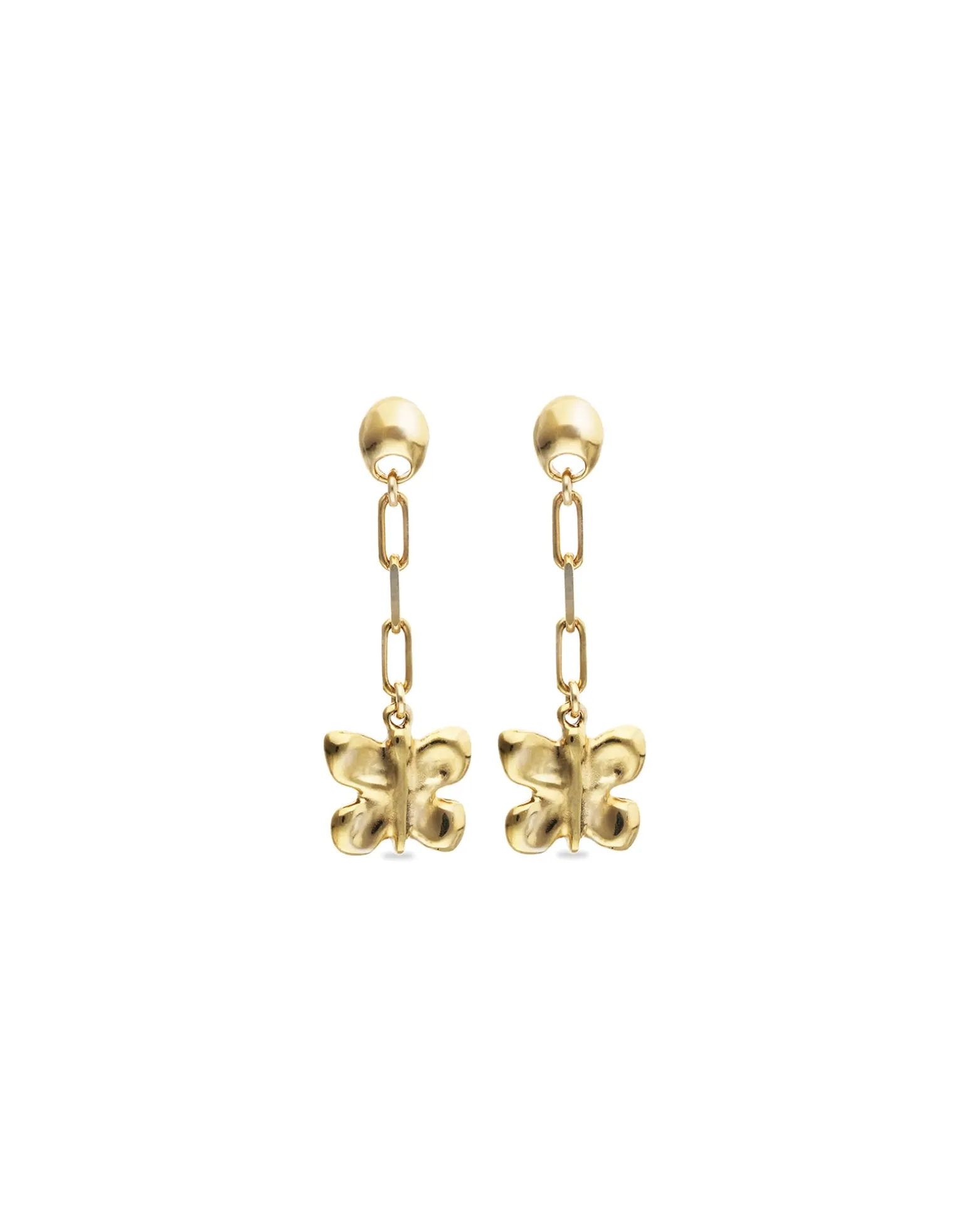Drop earrings with a butterfly-shaped ornament