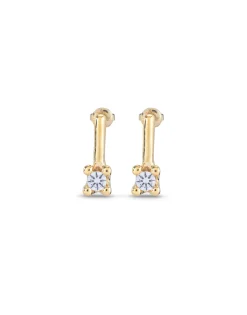 Drop earrings with blue cubic zirconia
