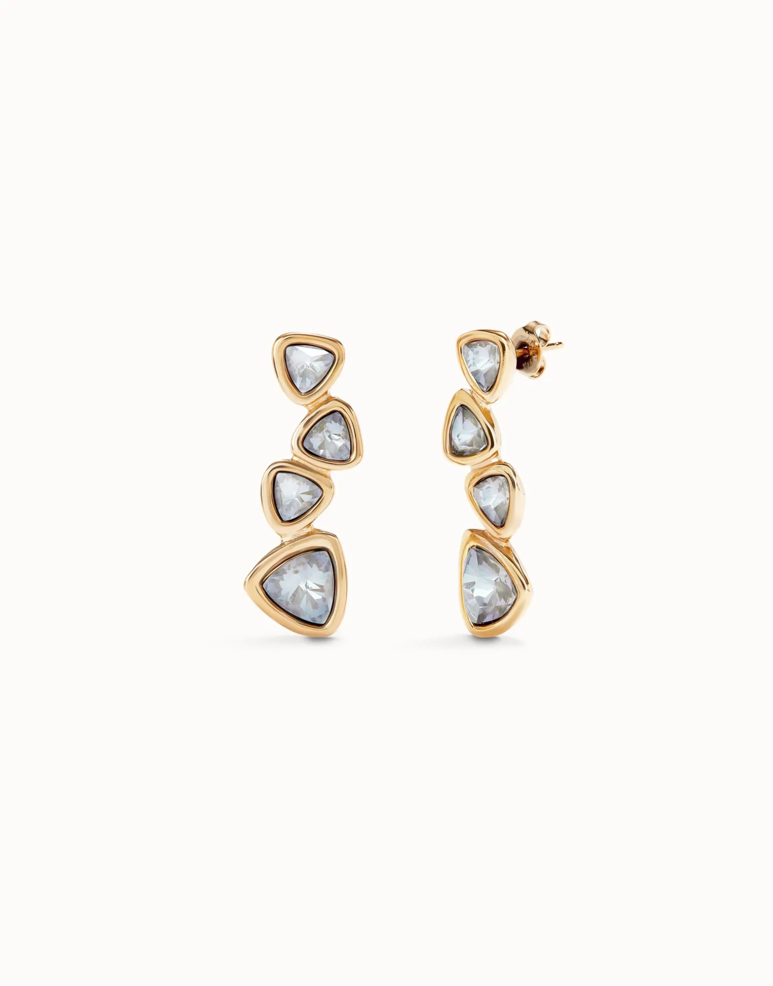 Drop earrings with multicolored crystals