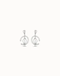 Drop earrings with pearl