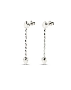 Drop earrings with small hearts