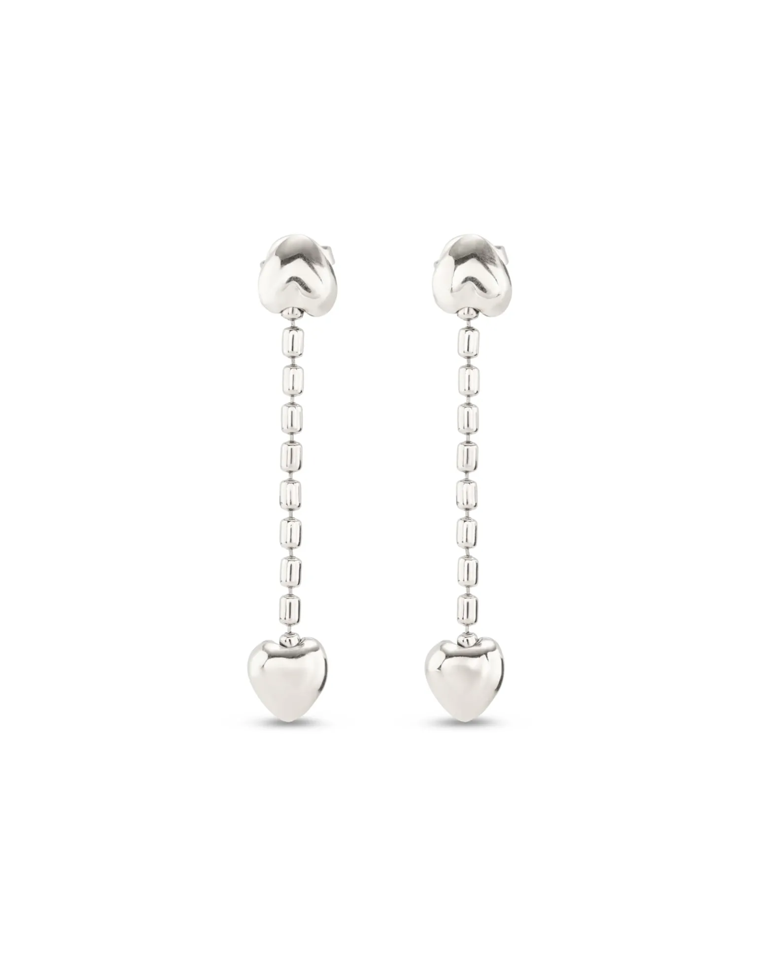 Drop earrings with small hearts
