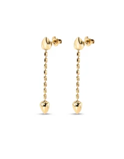 Drop earrings with small hearts