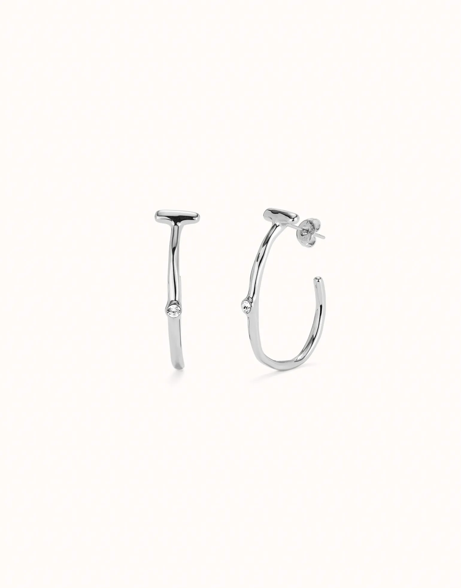 Hoop earrings with white topaz
