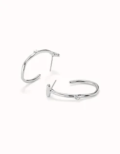 Hoop earrings with white topaz
