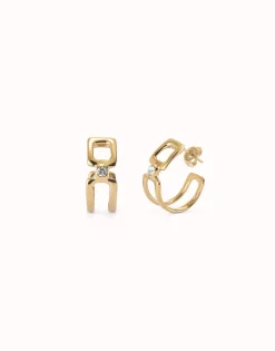 Hoop earrings with white topaz