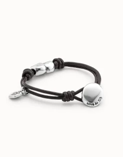 Leather bracelet with a heart