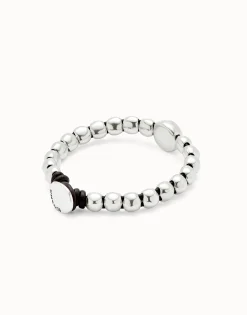 Leather bracelet with a large bead