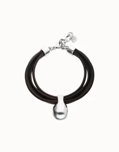 Leather bracelet with sphere