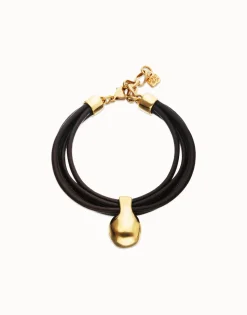 Leather bracelet with sphere