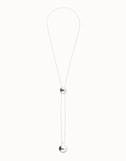 Long necklace with an adjustable chain and two weights