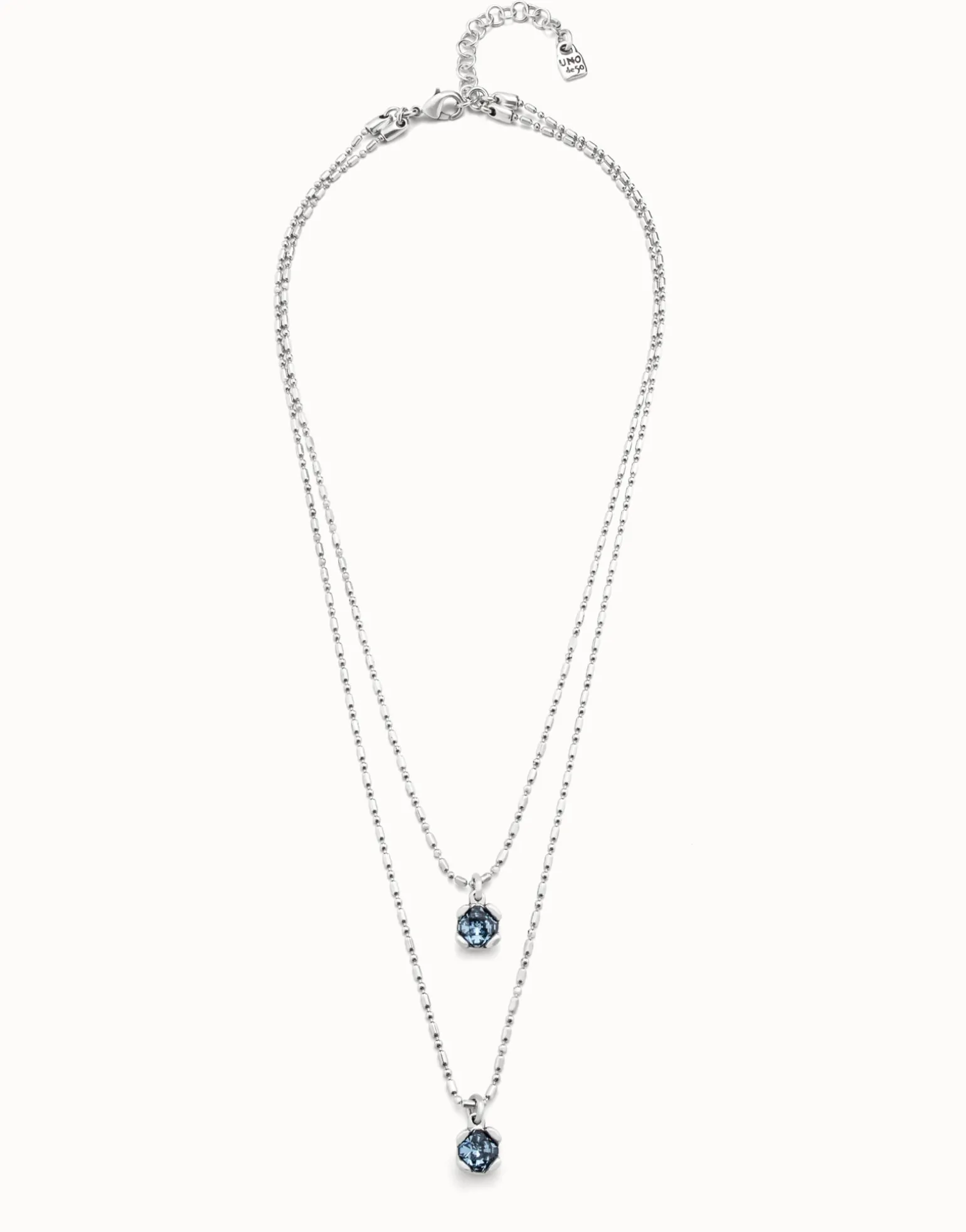 Long pendant chain necklace with crystals