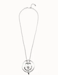 Long pendant necklace with pearl