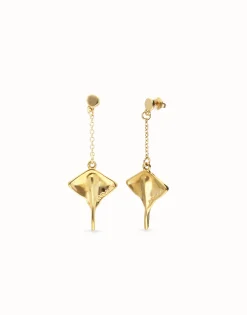 Manta ray-shaped drop earrings