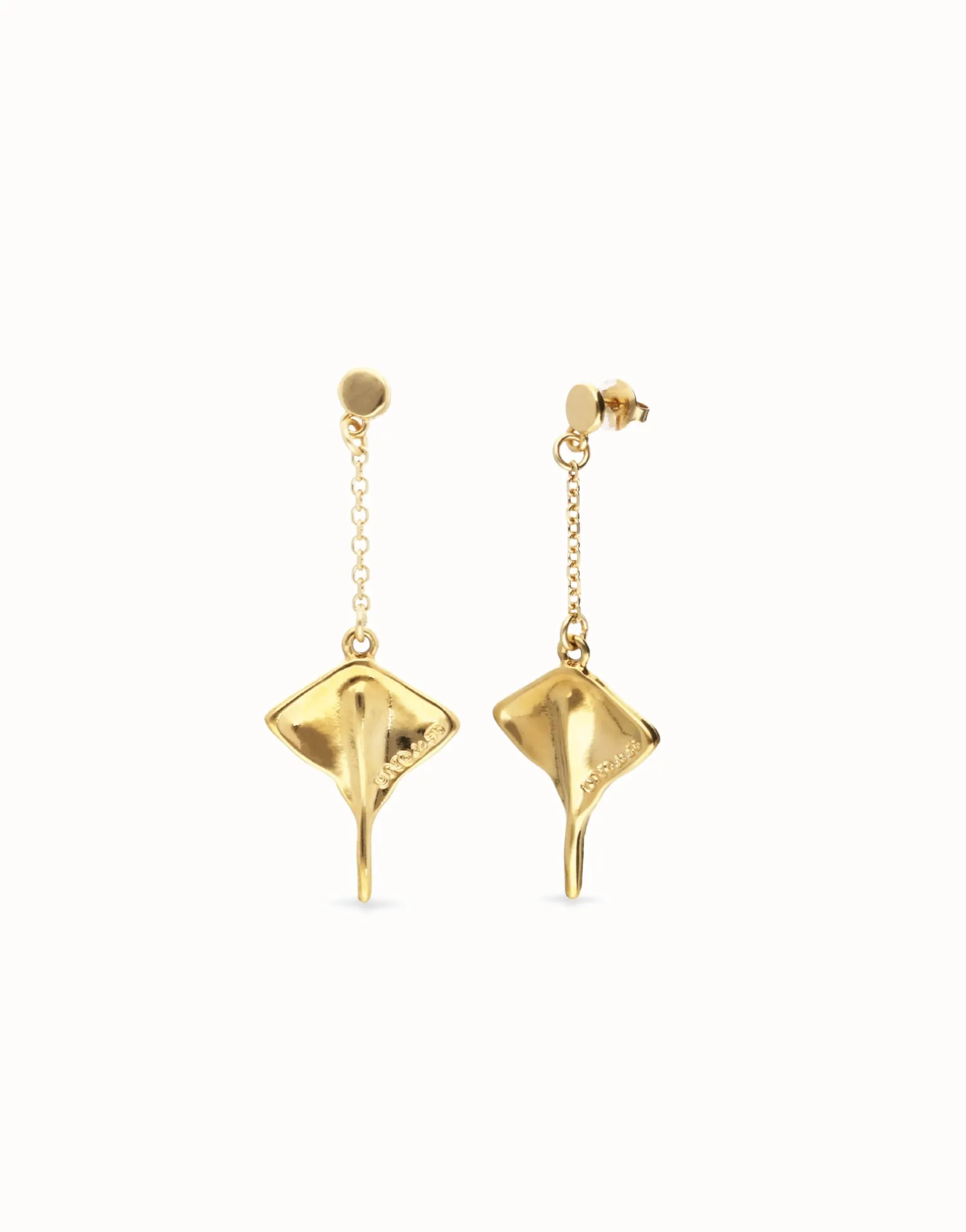 Manta ray-shaped drop earrings