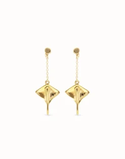 Manta ray-shaped drop earrings