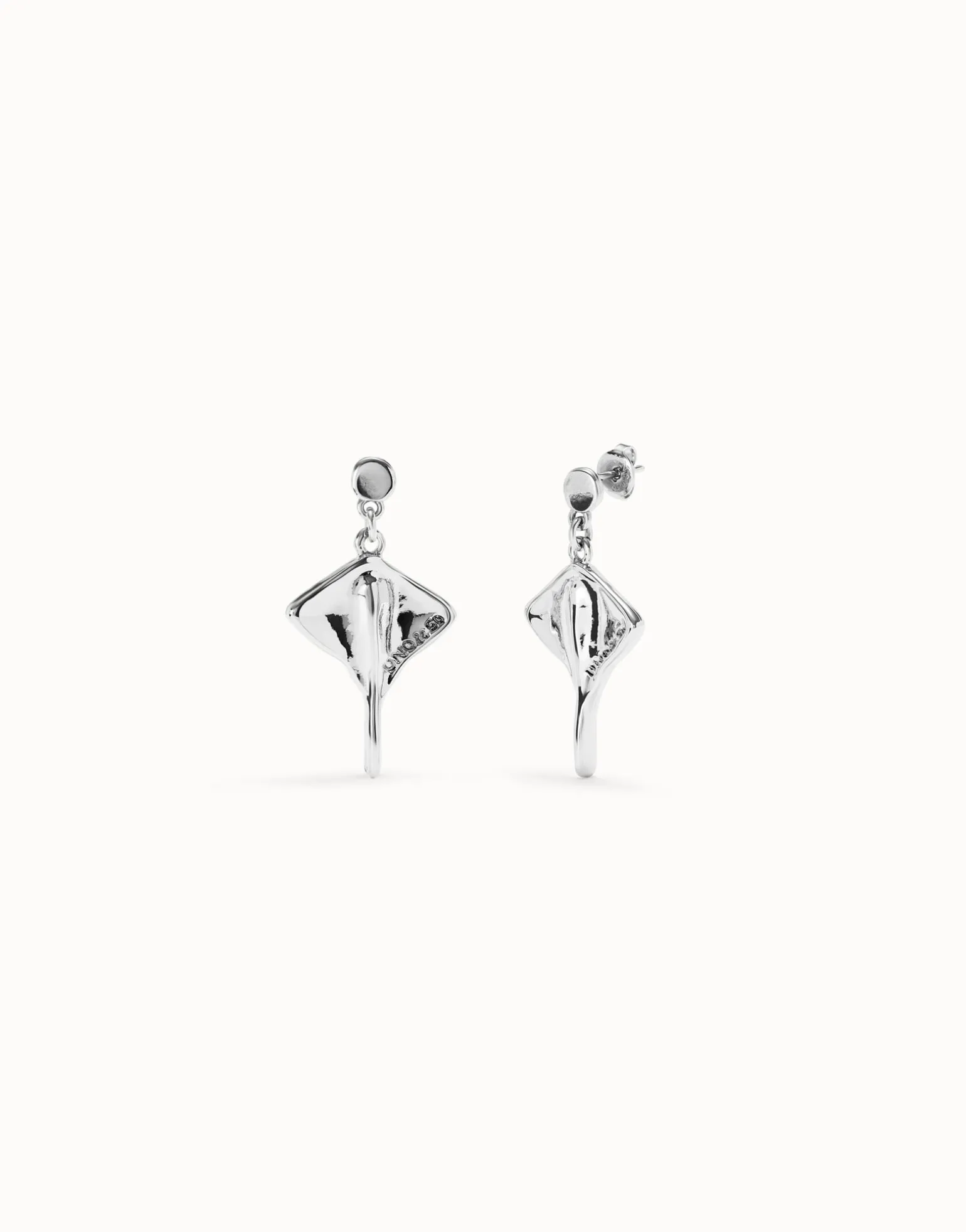 Manta ray-shaped drop earrings