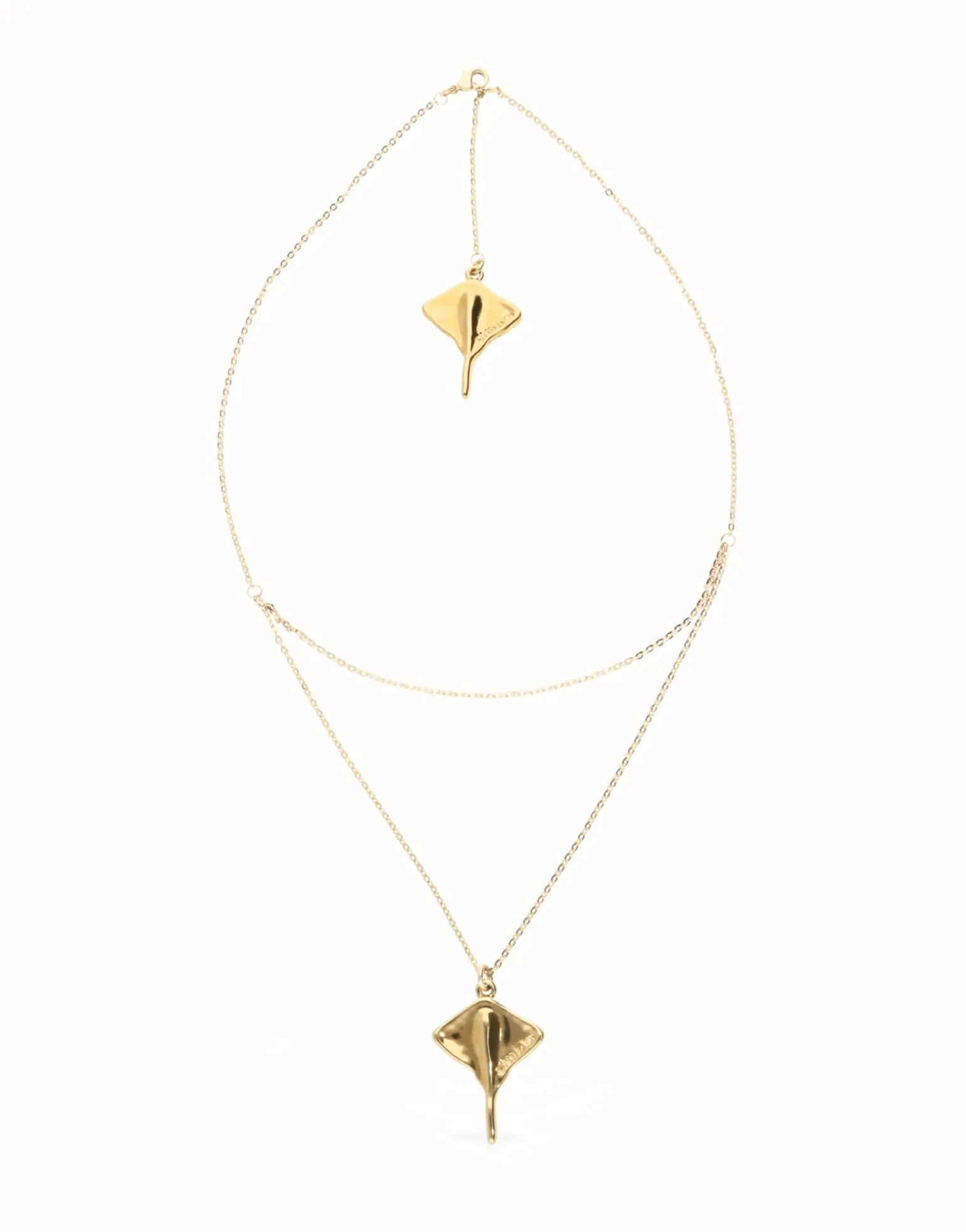 Multi strand chain necklace with manta ray
