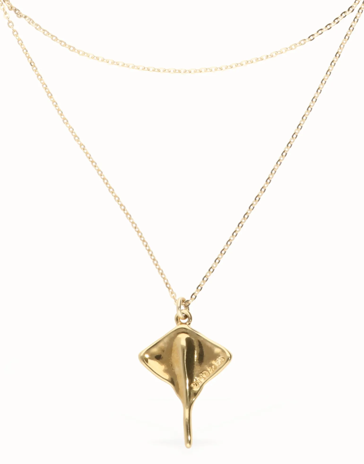 Multi strand chain necklace with manta ray