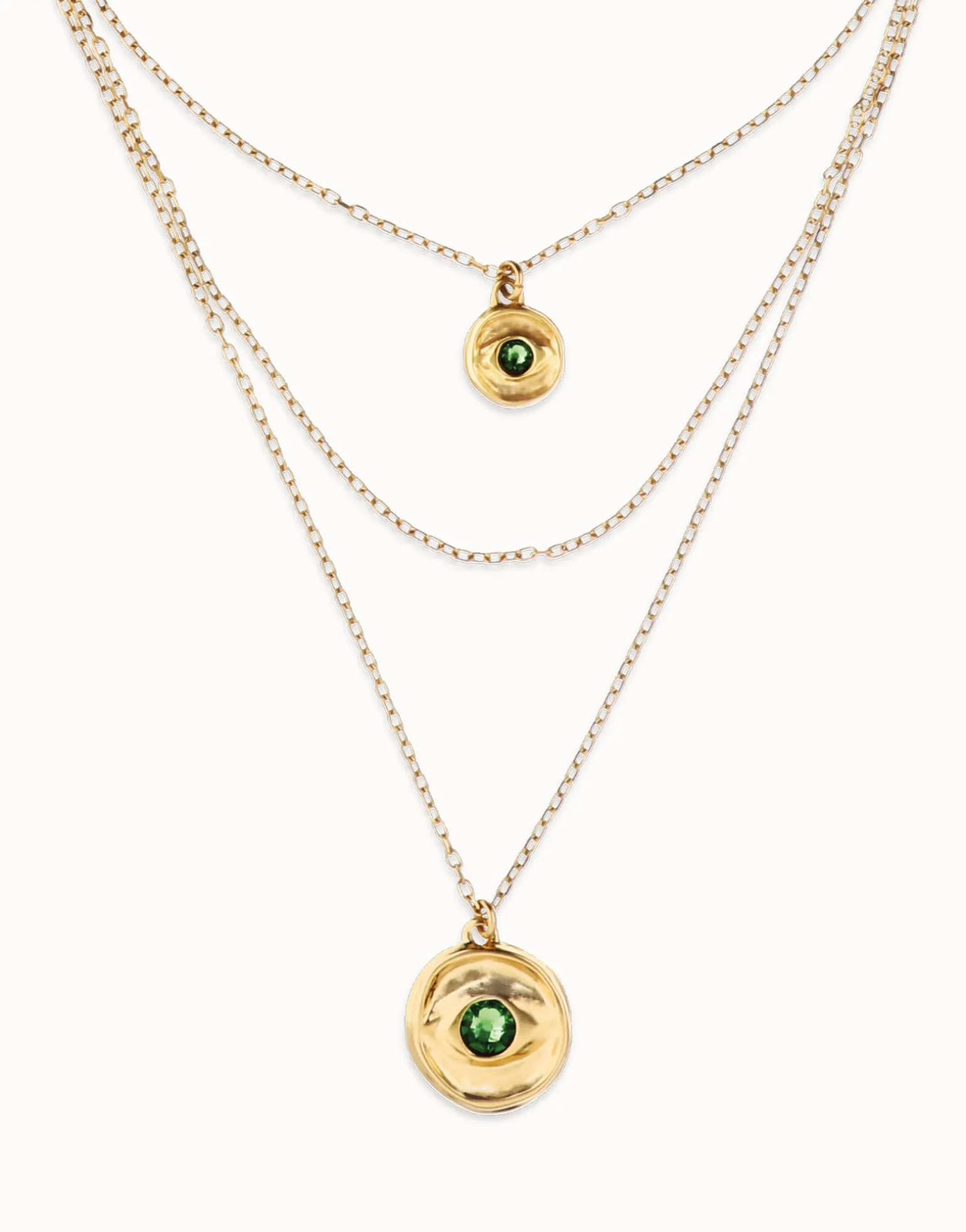Multi strand chain necklace with an eye