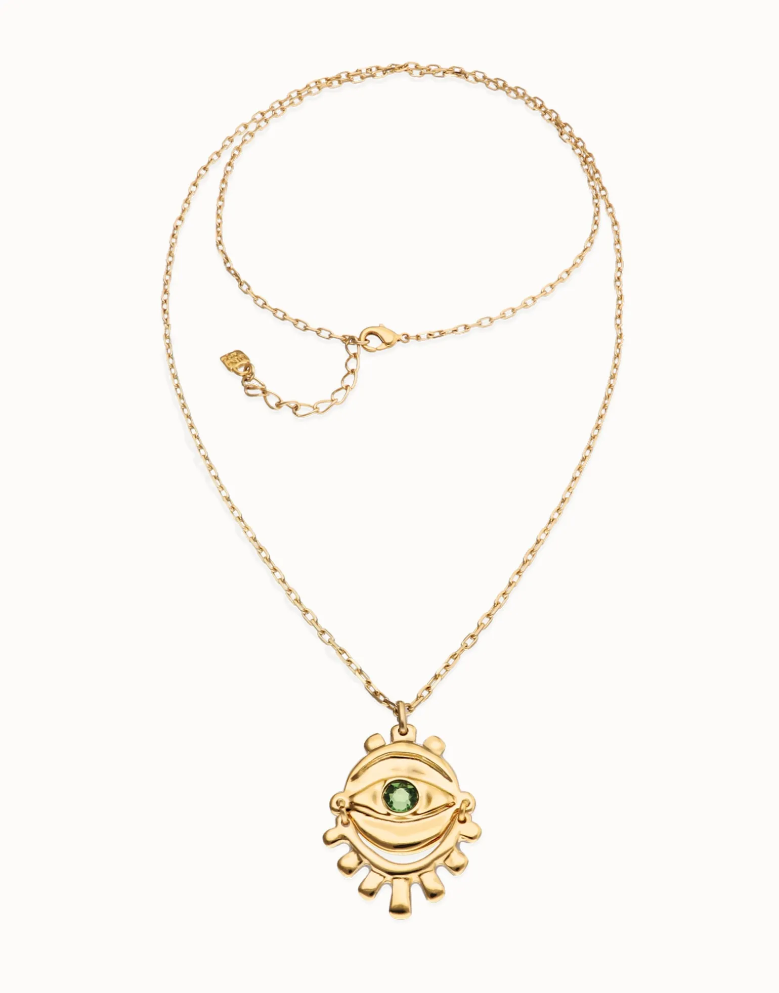 Multi strand chain necklace with an eye