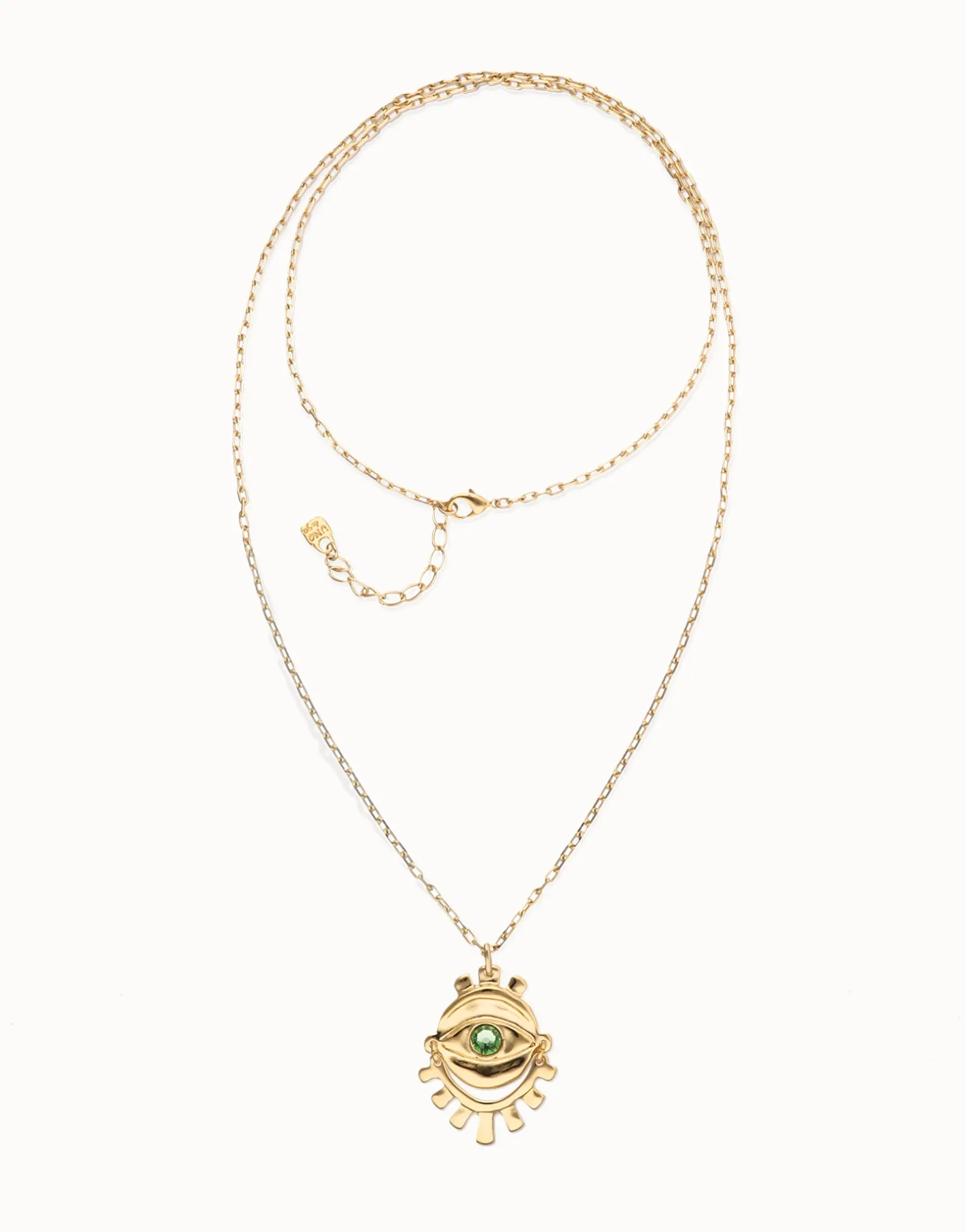Multi strand chain necklace with an eye