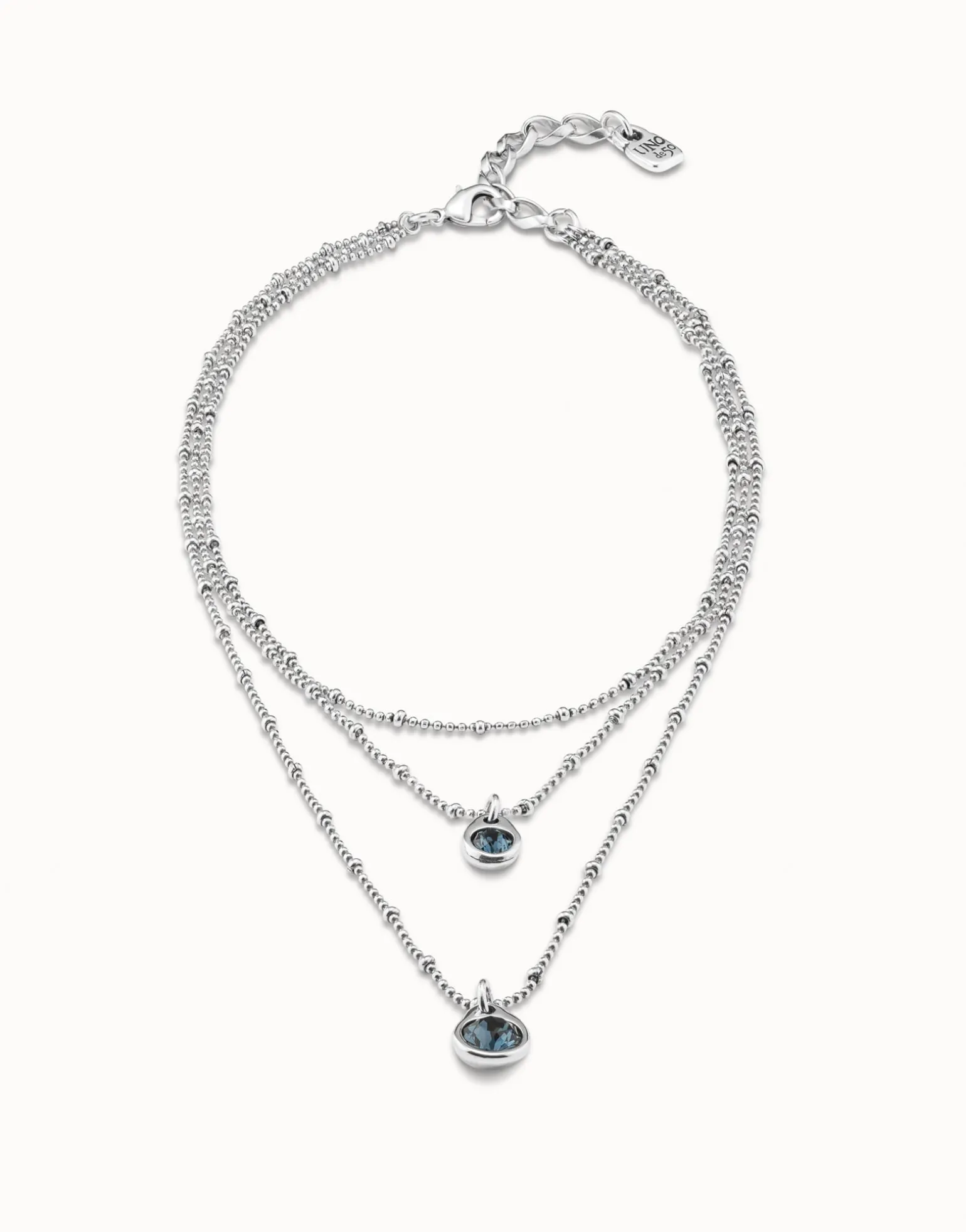 Multi strand chain pendant necklace with crystal