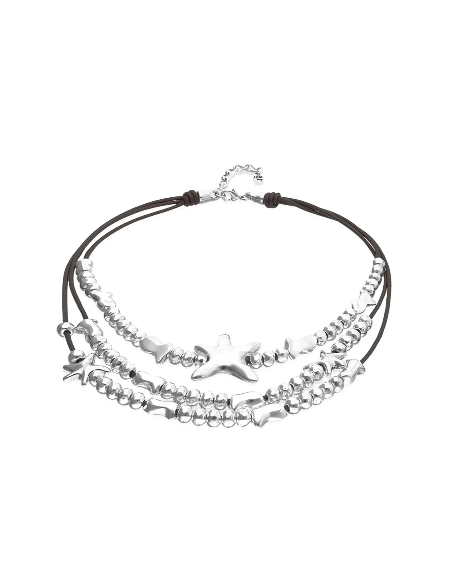 Multi-strand leather necklace with starfish