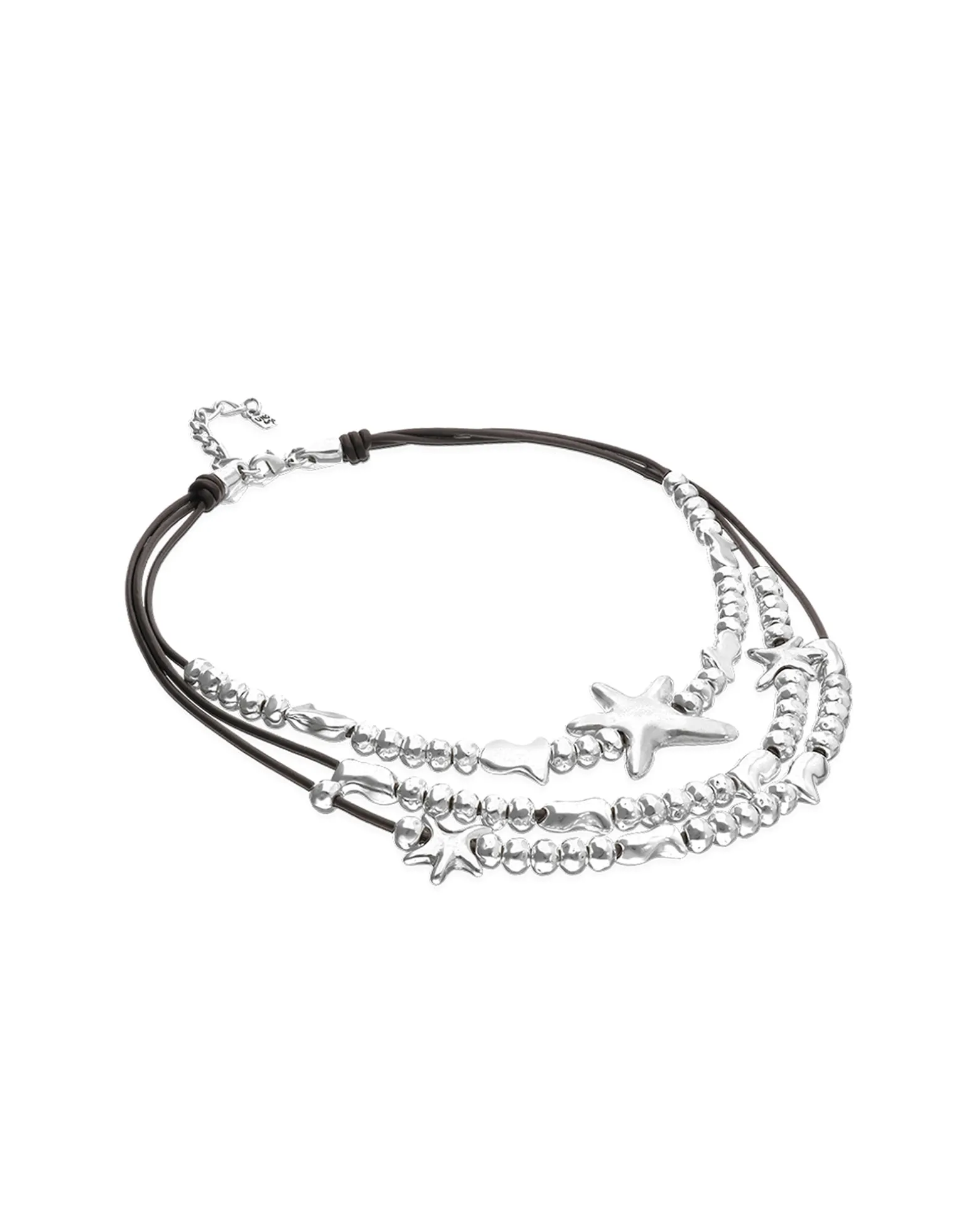 Multi-strand leather necklace with starfish